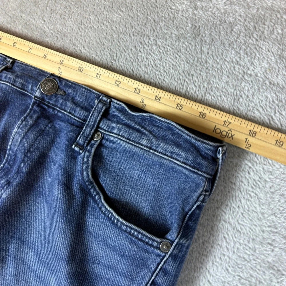 True Religion Jeans Mens 34 Rocco‎ Relaxed Skinny Blue Whiskered Faded Stretch